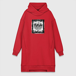 Женское худи-платье Вихрь осени, цвет: красный