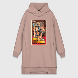 Женское худи-платье Криминальное чтиво - Ума, цвет: пыльно-розовый