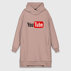 Женская толстовка-платье You tube logo