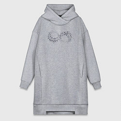 Женское худи-платье Бесконечность птиц, цвет: меланж