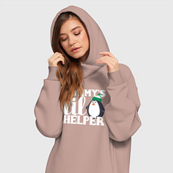 Женское худи-платье Маленький мамин помощник, цвет: пыльно-розовый — фото 2