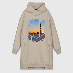 Женская толстовка-платье Лахта центр в Санкт-Петербурге