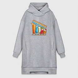 Женское худи-платье Красочные коктейли, цвет: меланж