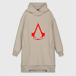 Женская толстовка-платье Red logo of assassins