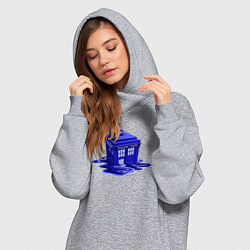 Женское худи-платье Tardis ink, цвет: меланж — фото 2