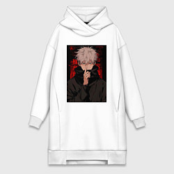 Женское худи-платье Магическая битва Тогэ Инумаки, цвет: белый