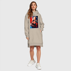 Женское худи-платье Ван-Пис Зоро Ророноа, цвет: миндальный — фото 2