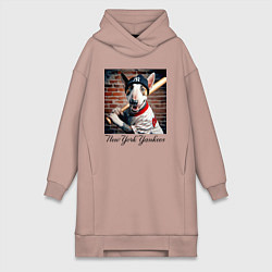 Женская толстовка-платье Bull terrier - New York yankees baseball team