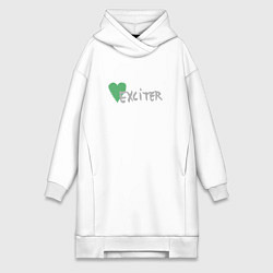 Женское худи-платье Depeche Mode - Exciter logos, цвет: белый