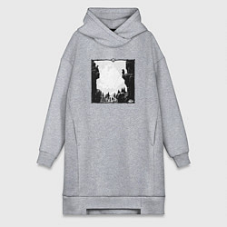 Женское худи-платье Храбрый дух, цвет: меланж