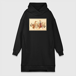 Женская толстовка-платье Музыка нас связала