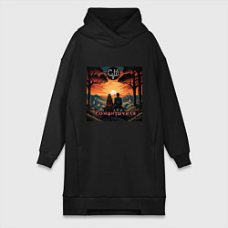 Женское худи-платье Романтичная - Скелеты в шкафу, цвет: черный