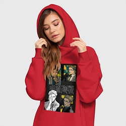 Женское худи-платье Магическая битва Кэнто Нанами работник, цвет: красный — фото 2