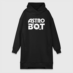 Женское худи-платье Astro bot logo, цвет: черный