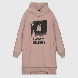 Женская толстовка-платье Tardis - I want to believe