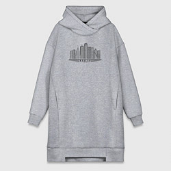 Женское худи-платье Город Даллас, цвет: меланж