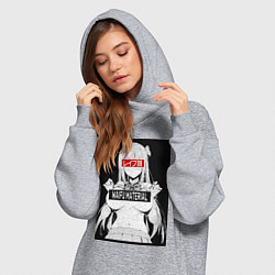 Женское худи-платье Senpai waifu, цвет: меланж — фото 2