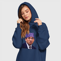 Женское худи-платье Prison mike Michael Scott офис, цвет: тёмно-синий — фото 2