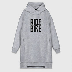 Женское худи-платье Black ride bike, цвет: меланж