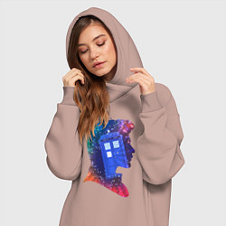 Женское худи-платье Tardis and doctor, цвет: пыльно-розовый — фото 2