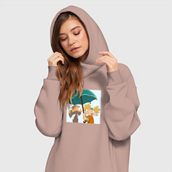 Женское худи-платье Фан арт эй Арнольд романтика, цвет: пыльно-розовый — фото 2