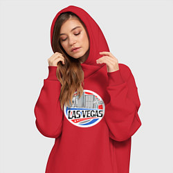 Женское худи-платье Город Лас-Вегас, цвет: красный — фото 2