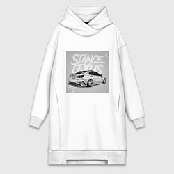 Женское худи-платье Lexus автомобиль, цвет: белый