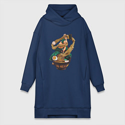 Женское худи-платье One piece Зоро Zoro удон, цвет: тёмно-синий