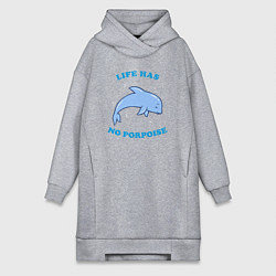 Женское худи-платье Life has no porpoise, цвет: меланж