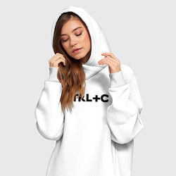 Женское худи-платье Иностранная надпись cntrl c, цвет: белый — фото 2