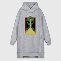 Женская толстовка-платье Инопланетянин и пирамида