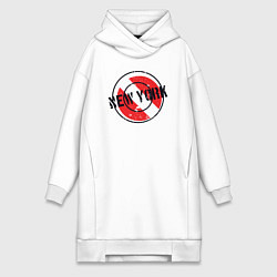 Женское худи-платье NY city USA, цвет: белый