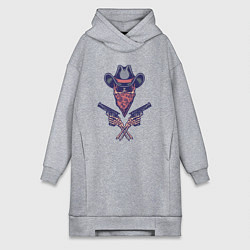 Женское худи-платье Ковбой гангстер, цвет: меланж