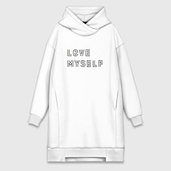 Женская толстовка-платье BTS love myself надпись