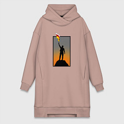 Женская толстовка-платье Человек с осетинским флагом