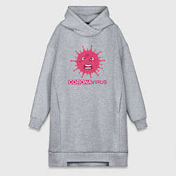Женская толстовка-платье Pink coronavirus