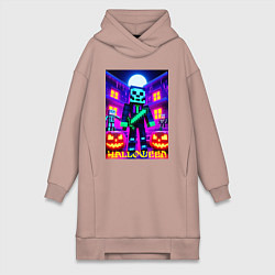 Женская толстовка-платье Halloween and Minecraft - neon collaboration