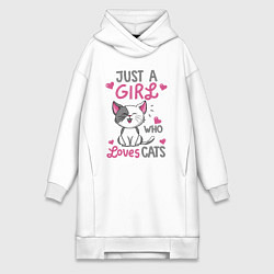 Женская толстовка-платье Just a girl who loves cats