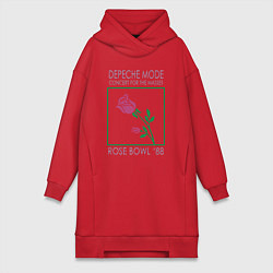 Женское худи-платье Depeche Mode - Rose Bowl 88, цвет: красный
