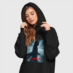 Женское худи-платье Крик мем, цвет: черный — фото 2