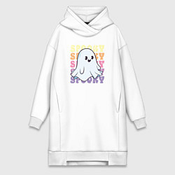 Женское худи-платье Cute little spooky ghost, цвет: белый