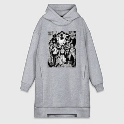 Женское худи-платье Ван-Пис мугивары вано, цвет: меланж