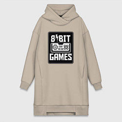 Женское худи-платье Игры 8 бит, цвет: миндальный