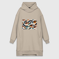 Женское худи-платье Вдохновлено Антонио Гауди, цвет: миндальный