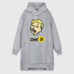 Женское худи-платье Vault boy - covid 19, цвет: меланж