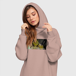 Женское худи-платье Это моё болото - здесь всё лежит как надо, цвет: пыльно-розовый — фото 2