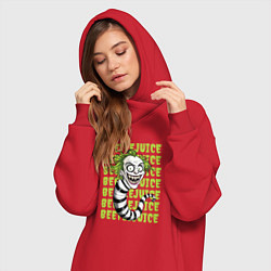 Женское худи-платье Червь Битлджус, цвет: красный — фото 2