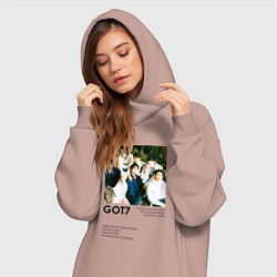 Женское худи-платье GOT7 группа основание, цвет: пыльно-розовый — фото 2