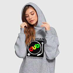 Женское худи-платье Ямайская звуковая система, цвет: меланж — фото 2