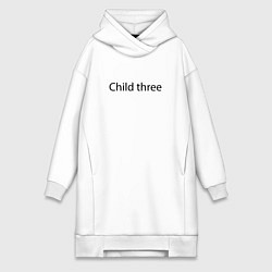 Женское худи-платье Child three - meme, цвет: белый
